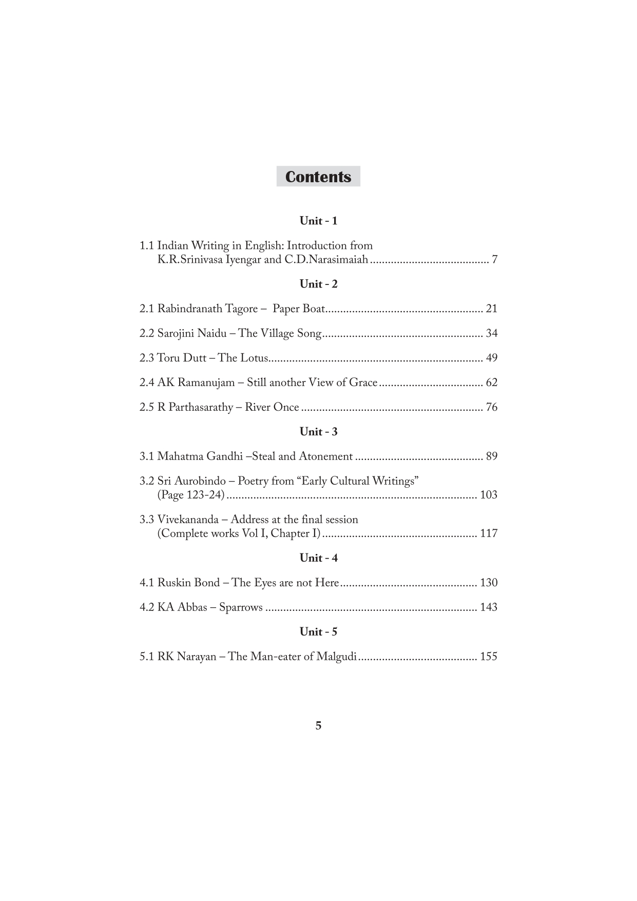 Indian Writing in English - Sem 1 - Periyar University